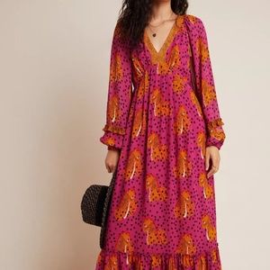 Farm Rio x Anthropologie Cheetah Maxi Dress - XS